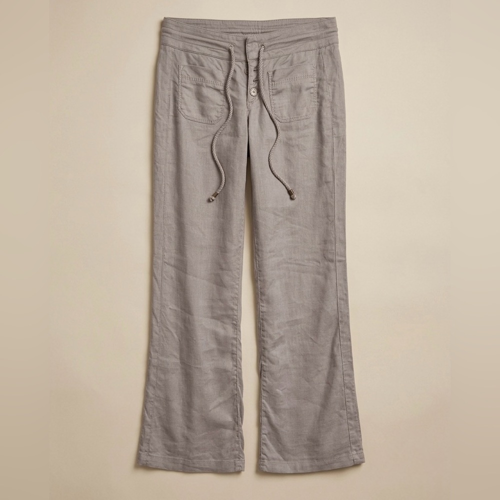 Level 99 Taupe Wide-Leg Drawstring Pants